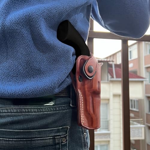 MASC Leather Paddle Holster for Pietta 1860 .44 Snub Nose, Retention Strap, Adjustable Cant