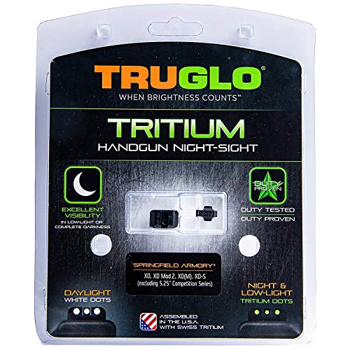 Truglo Tritium Night Sight Set for Springfield XD/XDM/XDS | Green Glow