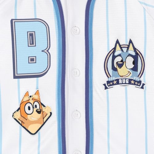 Bluey Kids' Athletic Baseball Jersey with Team Bluey & Bingo Design