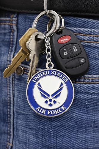 Official United States Air Force Keychain 1.5" Diameter Gift for Veterans & Airmen