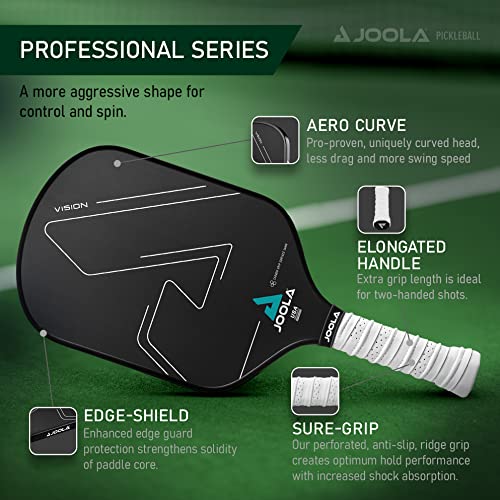 JOOLA Vision Pickleball Paddle with Carbon Grip Surface & Honeycomb Core, USAPA Approved