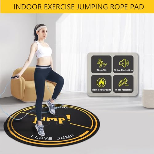 Nisorpa 49'' Round Jump Rope Mat - Non-Slip Shock Absorbing Exercise Pad for Cardio & Fitness