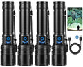 Rechargeable LED Flashlight 4 Pack Super Bright 99,000 Lumens Waterproof Handheld Outdoor Camping Lantern