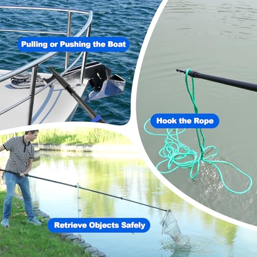 DOBEN 12 FT Carbon Fiber Telescoping Boat Hook for Docking Lightweight & Sturdy