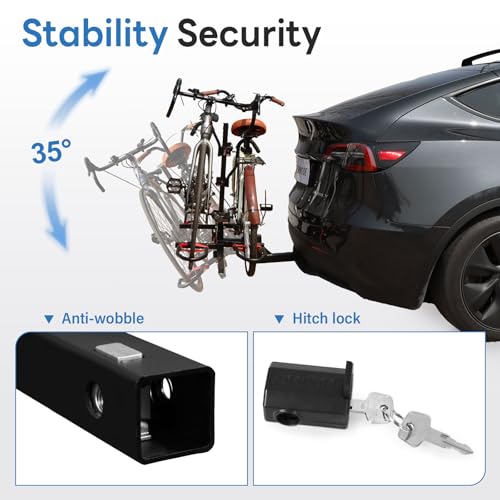 Bike Rack Hitch for Car 200LB Capacity 2-Bike Carrier with Lock & Tilt
