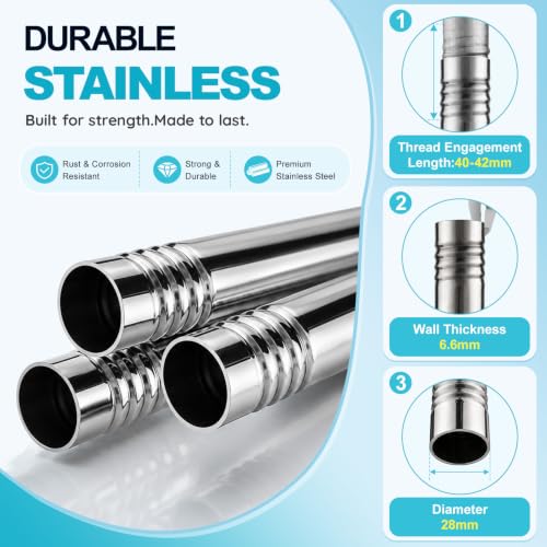 Boat Cover Support Poles - Adjustable Stainless Steel Support System with Weighted Bases for Marine Protection