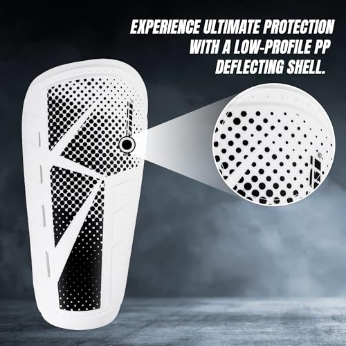 Vizari Vector Shinguard - Size L White Soccer Protective Gear