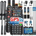 BAOFENG BF-5RH PRO GPS/APRS 10W Ham Handheld Radio with 18.88'' Tactical Antenna - Dual Band, NOAA Weather, Long Range Two-Way Walkie Talkie 2 Pack