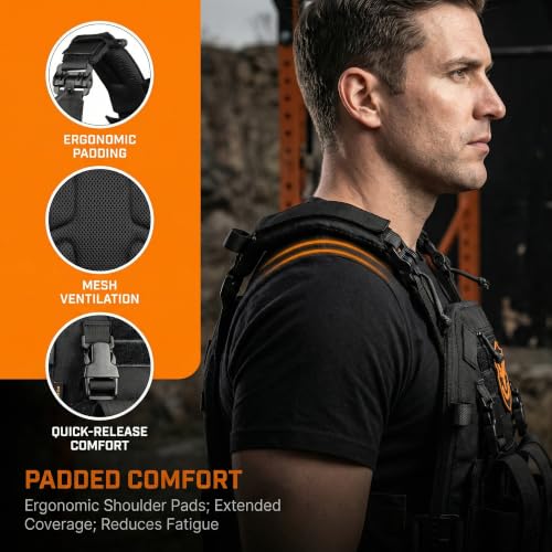 Adjustable Tactical Airsoft Vest with Molle System for Men - Black