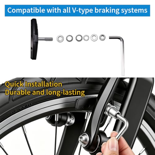Chooee Bike V-Brake Pads Set - 70mm Black, 2 Pairs Universal Bicycle Brake Shoes