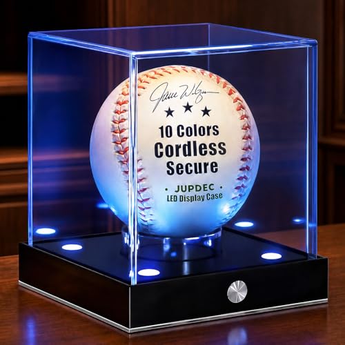 LED Baseball Display Case with Color Light and Memory Function - 1 Pack - Baseball