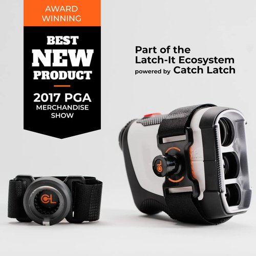 Frogger Golf Magnetic Rangefinder Holder for Carts & Push Carts Latch It Technology, Non Slip Straps, Adjustable Range Finder Mount Strap with Strong Magnets Golf Course Accessories