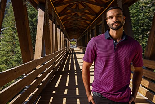 Men's Recycled Polo Shirt X-Large Tall Navy Blue White - Virtue Eco Pique