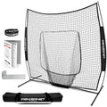 PowerNet 7x7 ft Black Baseball & Softball Practice Net with Accessories