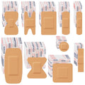 800 Pack Assorted Waterproof Adhesive Bandages - Breathable First Aid Supplies, 10 Styles, Bulk First Aid Kit Refill