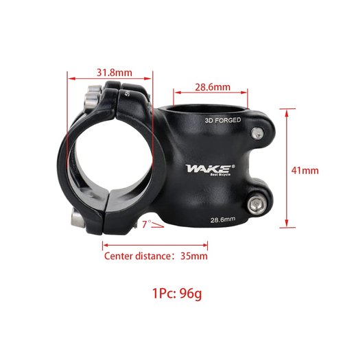 CYSKY 31.8 Bike Stem 7 Degree 35mm MTB Stem Handlebar Riser Extender for Road Bike, Mountain Bike, MTB, BMX, Cycling (35mm)
