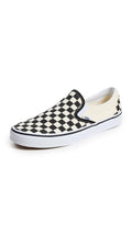 Vans Slip On Unisex Sneakers, Checkerboard Black/Off White, 9 US Women/7.5 US Men