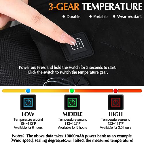 Thyle Black Foldable Heated Stadium Bleacher Seat Cushion with Memory Foam