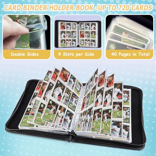 9-Pocket Card Binder Holds 720 Cards - Colorful Patterns Trading Album