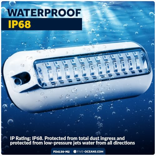 Blue LED Underwater Boat Lights 2-Pack Marine-Grade Stainless Steel 1700LM - Waterproof IP68