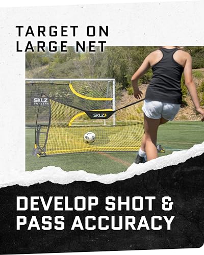 SKLZ Quickster Soccer Trainer - Dual-Sided Rebounder Practice Net for Solo Skills, Passing & Control - Weather Resistant, Adjustable Frame, Carry Bag