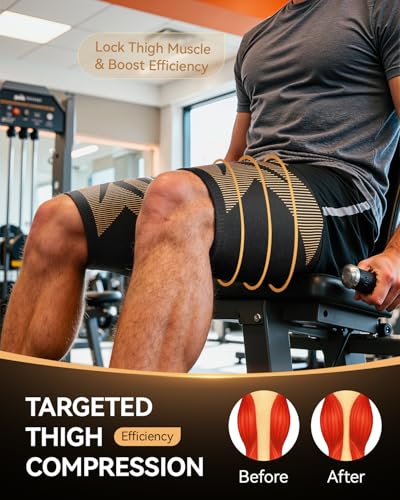 Copper-Infused Thigh Compression Sleeves Black-S - Medical-Grade Support