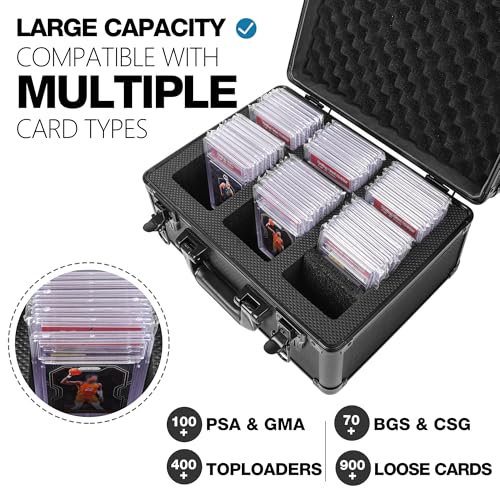 C.3 Rows Black Graded Card Slab Case for PSA BGS SGC - Large 3 Slots
