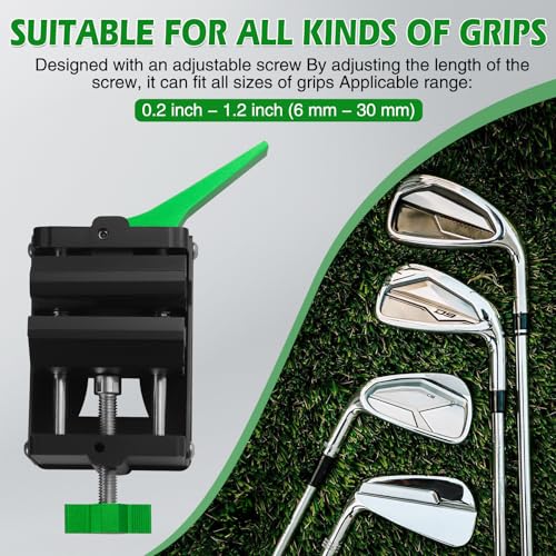 Golf Club Regripping Kit 2.0 Green No Drill Vise Clamp with Rubber Protection