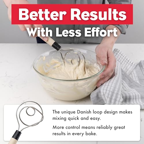 Heavy Duty Dishwasher Safe Dough Whisk for Heavy Batters and Doughs