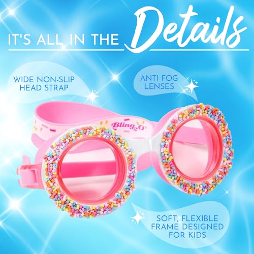 Kids Swim Goggles with Anti-Fog UV Protection Adjustable Strap - Leakproof for Pool Beach & Swim Lessons