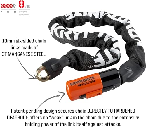 35.5-Inch Heavy Duty Bike Chain Lock with Security Rating - 10mm Steel