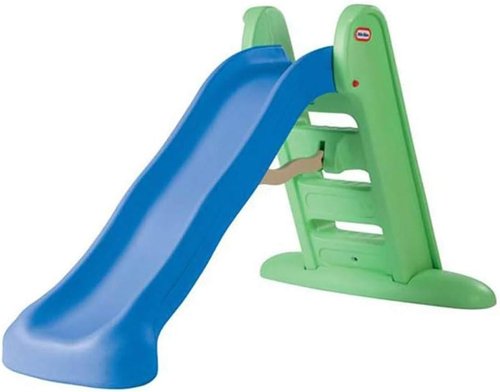 Little Tikes Easy Store Large Slide - Fun Outdoor Play Equipment for Kids | Blue/Green
