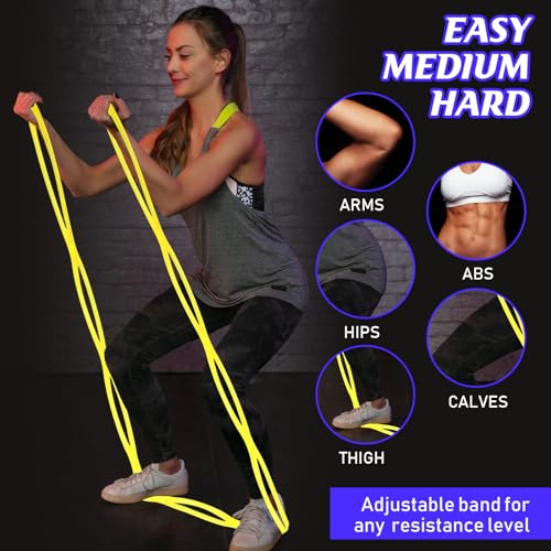 Full Body Resistance Exercise Bands Set with 7 Rings & Carry Bag