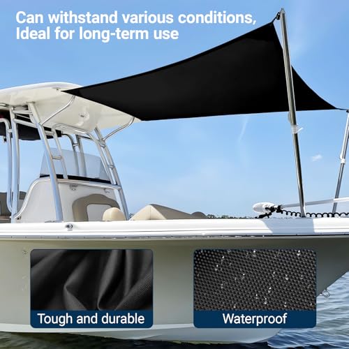 asdmm Boat T-Top Sunshade Fabric Size C, 600D Waterproof Canopy (Rods Not Included)