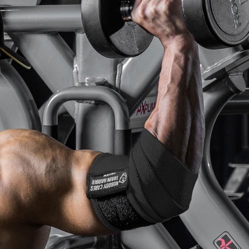 Elbow Wraps for Weightlifting 47 Inch Support & Compression - Black Variation