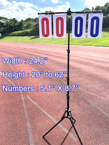 Purple River Large Manual Flip Scoreboard with Stand & Carry Bag