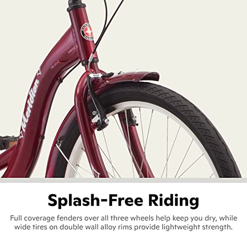 Schwinn Meridian Adult Tricycle Black Cherry 26-Inch Single-Speed Cruiser