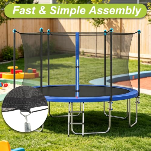 15Ft Trampoline Net Replacement for 6 Straight Poles - UV-Proof Safety Enclosure (Variation of Fits for 15Ft Trampoline Frame)