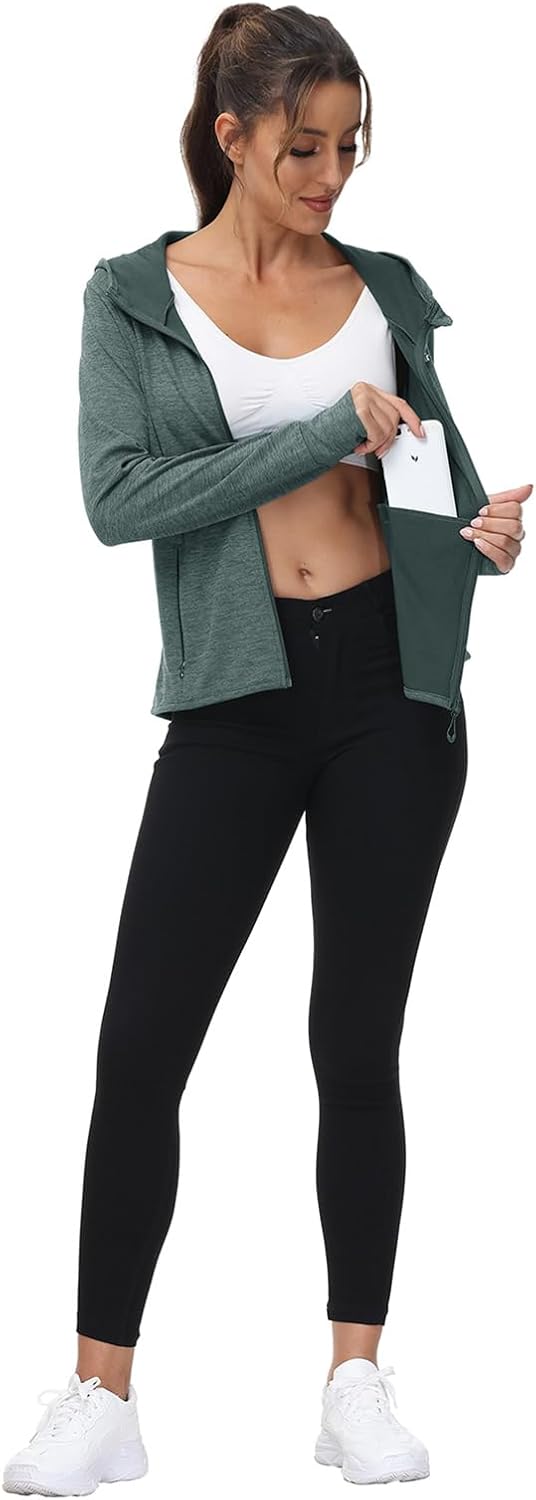 TBMPOY Women's UPF 50+ Sun Protection Hoodie - Lightweight Long Sleeve Jacket for Hiking & Outdoor Activities