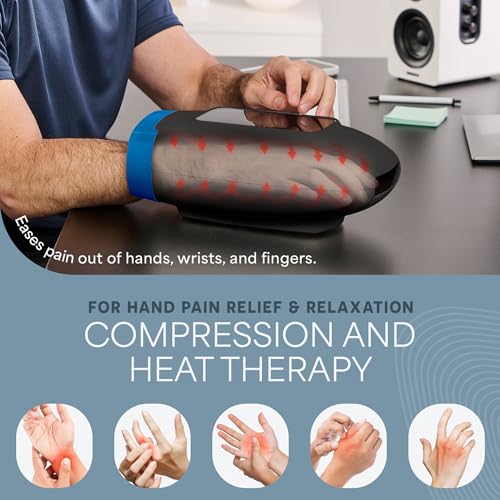 LifePro Legra Hand Massager with Heat & Compression - Cordless, Black, Extended Model