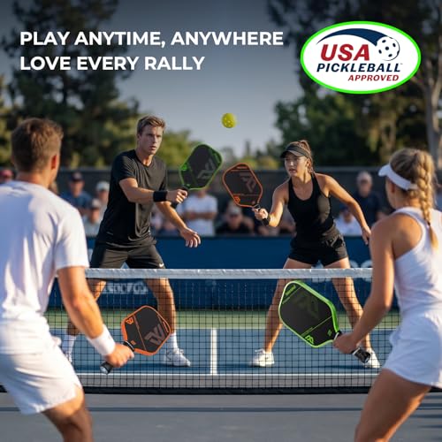 BEESOUL T700 Pickleball Paddles Carbon Fiber Pro Orange Elongated USAPA Certified