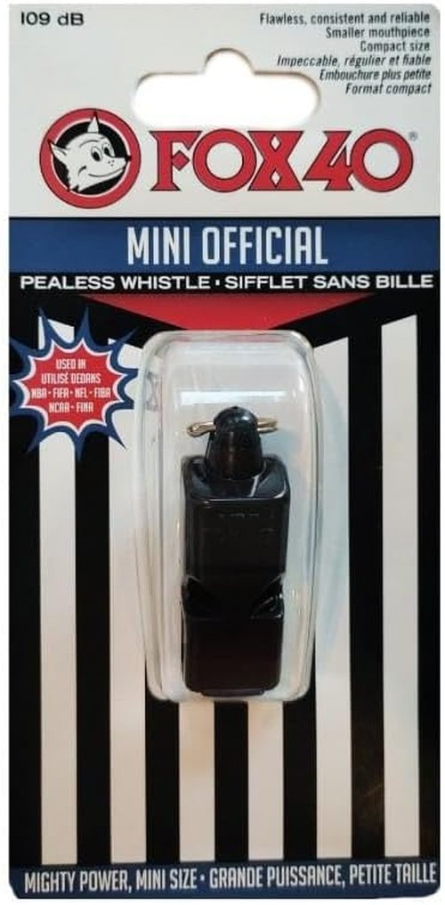 Fox 40 Mini Whistle - Official Black Safety Whistle for Sports and Emergency Use