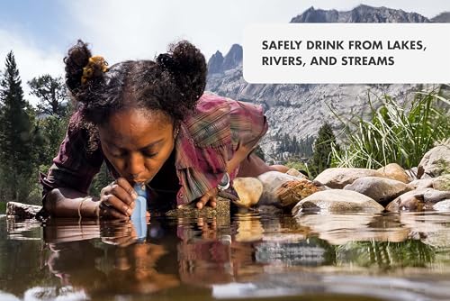 LifeStraw Peak Personal Water Filter Straw - Dark Mountain Gray 2PK - Emergency & Outdoor Hydration