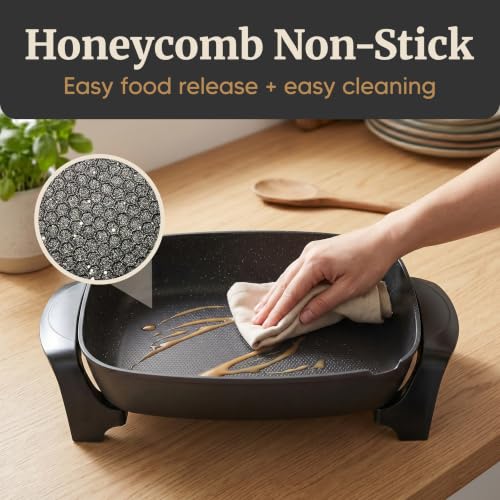 Elite Gourmet 10.5 Qt Nonstick Electric Skillet - Extra-Deep 16x13 Inch