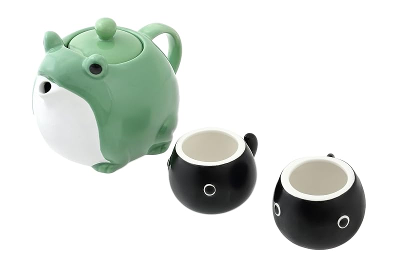 Frog Teapot & Cup Set - 30 oz Teapot + 2 Tadpole Cups in Gift Box