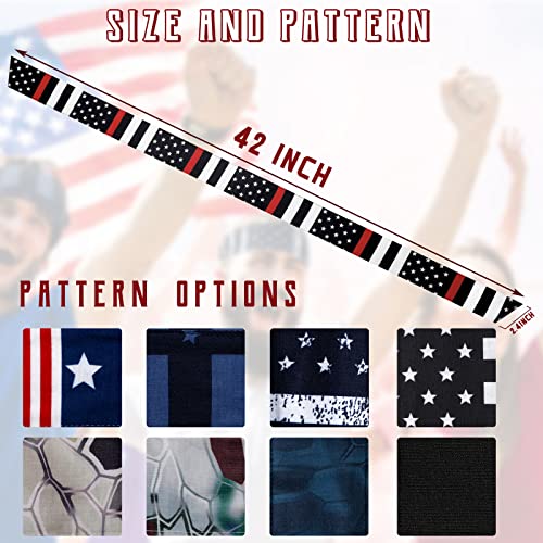 8-Pack American Flag Headbands, Adjustable Tie Sports Hair Wraps