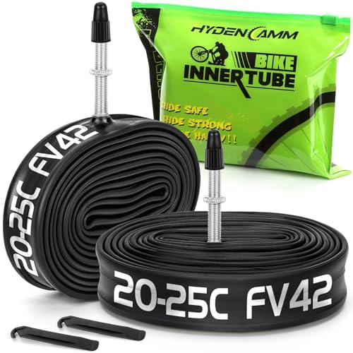 700x20-25c Bike Tube with 42mm Presta Valve - Replacement Inner Tube & Tire Levers