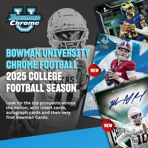 2025 Bowman U Chrome Football Mega Box - Factory Sealed College Trading Cards