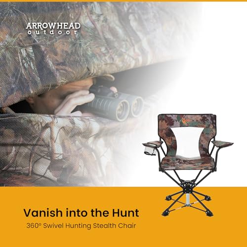 Camouflage 360° Swivel Hunting Chair - Heavy Duty Stealth Seat for Outdoors