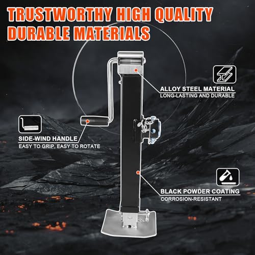 Axiovate 8000 lb Heavy-Duty Trailer Jack 28-Inch Drop Leg, Side Mount